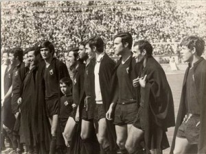 os jogadores da académica no final da taça