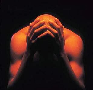 Despair. Hands on Head